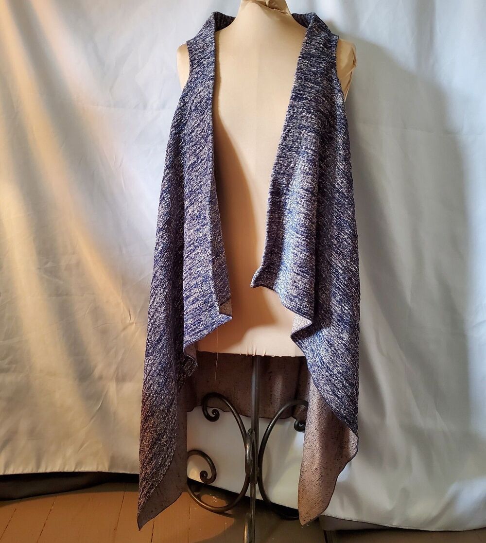 Thomasina Long Denim Weave Vest Cape, Very Unique Design